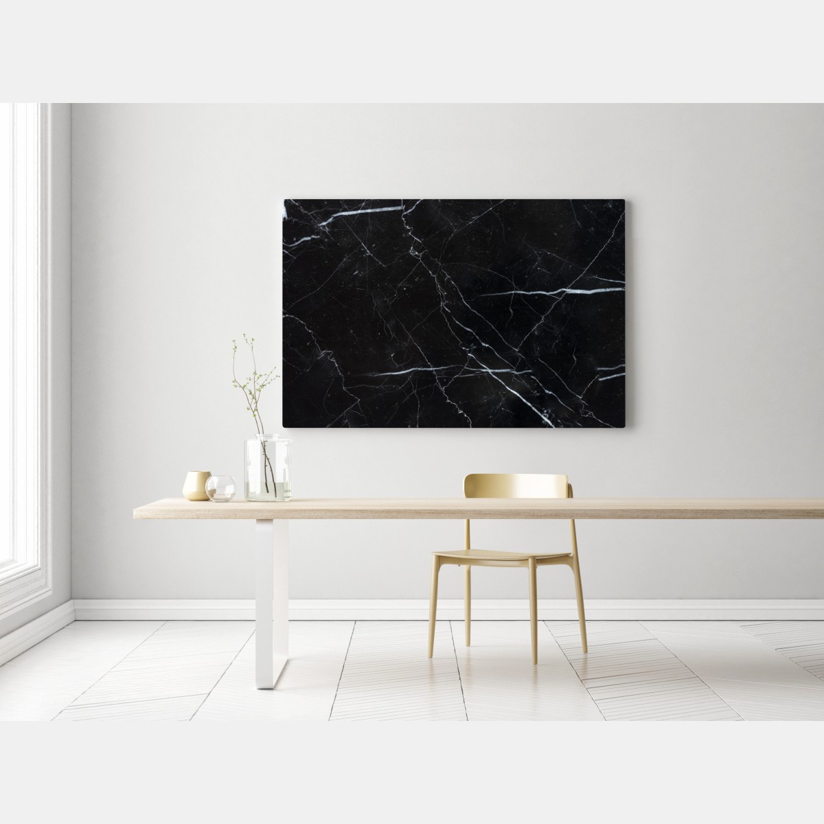 Obraz na płótnie czarny marmur marquina do nowoczesnych wnętrz – Wallissimo® Obraz na płótnie czarny marmur marquina do nowoczesnych wnętrz – Wallissimo®