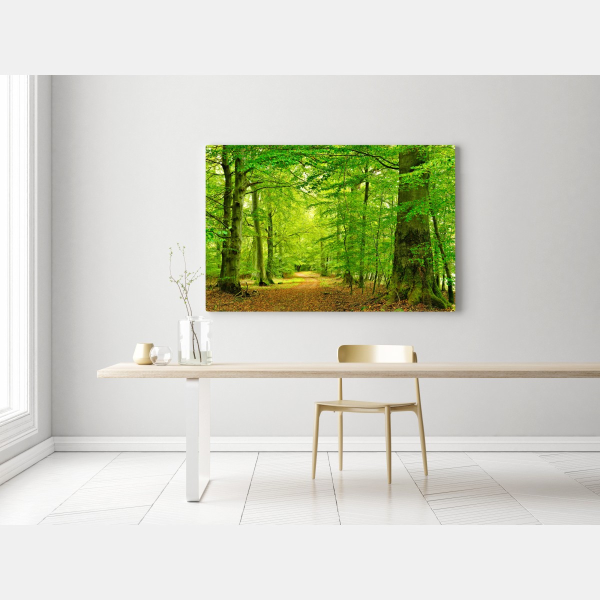 Obraz na płótnie spokojna zielona leśna ścieżka – Wallissimo® Obraz na płótnie spokojna zielona leśna ścieżka – Wallissimo®