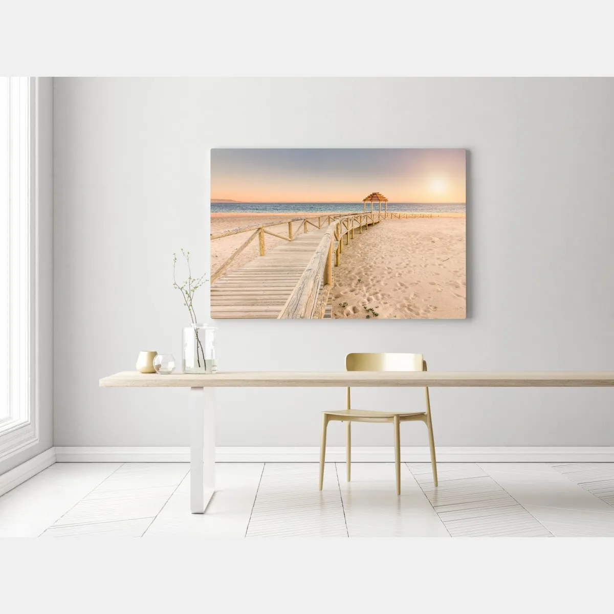 Obraz na płótnie drewniany pomost na plaży Trafalgar o zachodzie słońca – Wallissimo® Obraz na płótnie drewniany pomost na plaży Trafalgar o zachodzie słońca – Wallissimo®