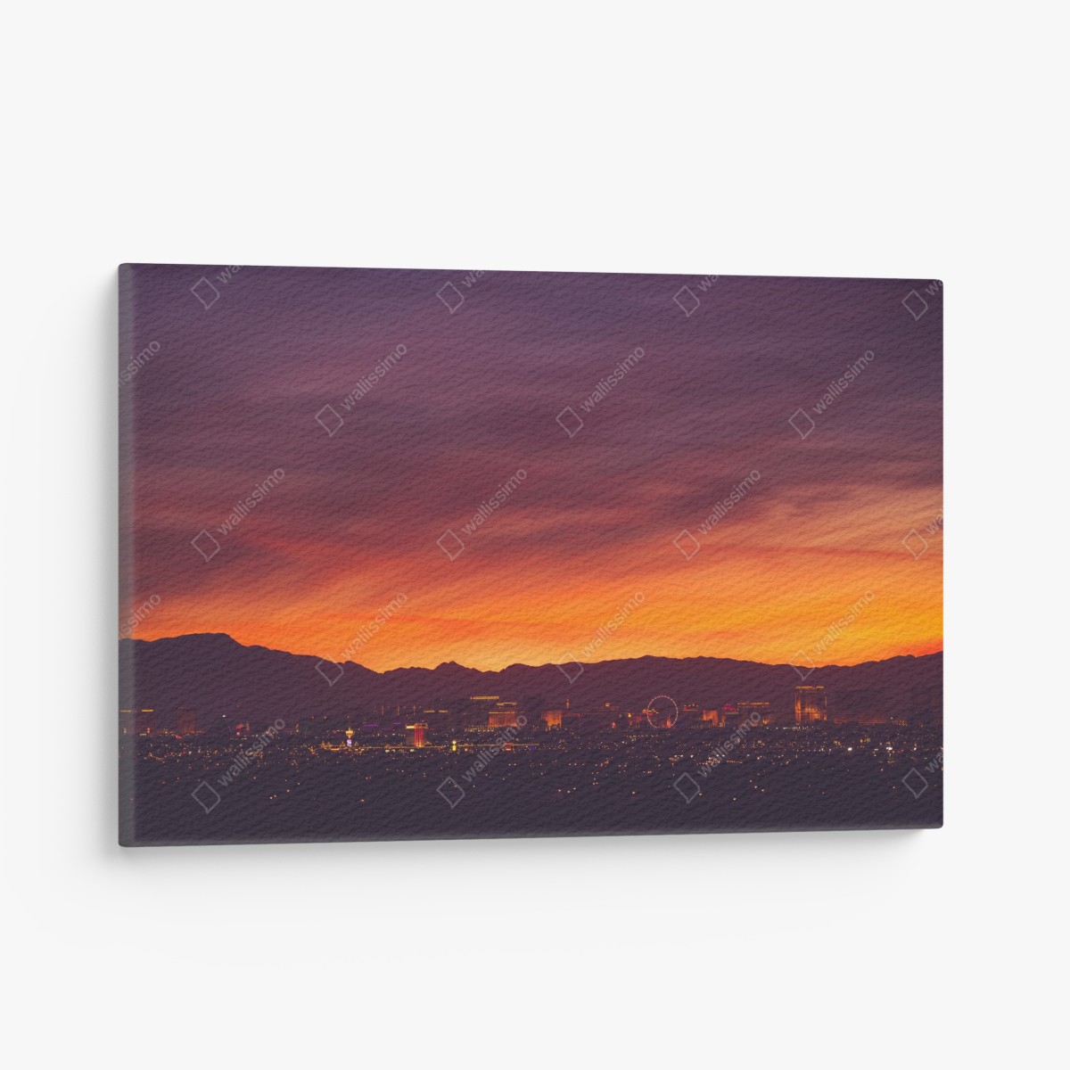 Canvas print Las Vegas sunset skyline panorama