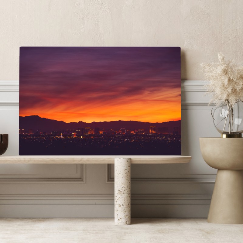 Obraz na płótnie Las Vegas zachód słońca panorama miasta – Wallissimo® Obraz na płótnie Las Vegas zachód słońca panorama miasta – Wallissimo®