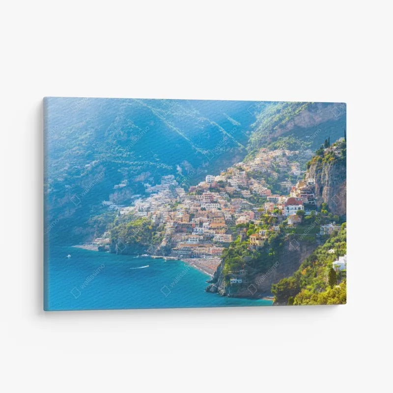 Obraz na płótnie Positano: kolorowa wioska na wybrzeżu Amalfi