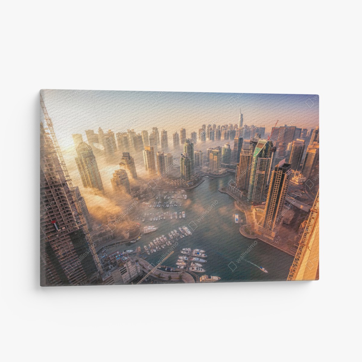 Canvas print Dubai marina sunset skyline