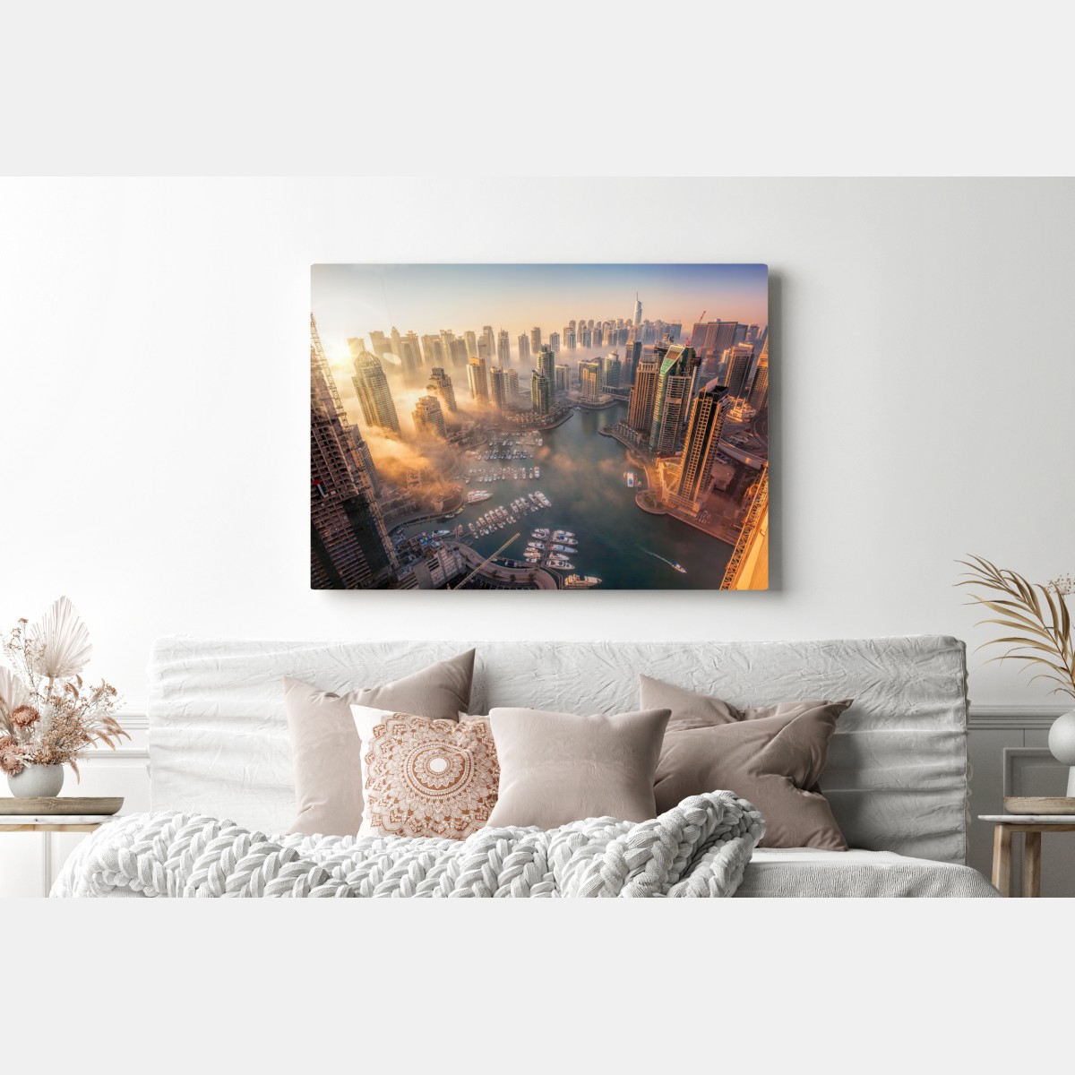 Obraz na płótnie Dubaj marina zachód słońca – Wallissimo® Obraz na płótnie Dubaj marina zachód słońca – Wallissimo®