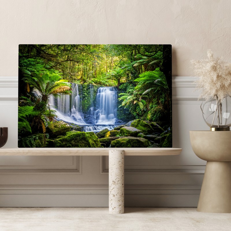 Obraz na płótnie bujny wodospad w Mt Field National Park, Tasmania – Wallissimo® Obraz na płótnie bujny wodospad w Mt Field National Park, Tasmania – Wallissimo®
