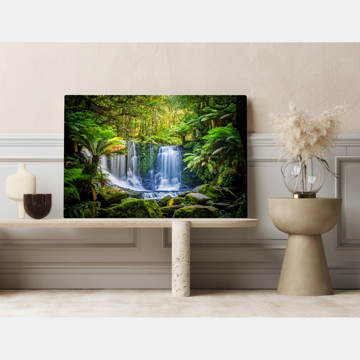 Obraz na płótnie bujny wodospad w Mt Field National Park, Tasmania – Wallissimo® Obraz na płótnie bujny wodospad w Mt Field National Park, Tasmania – Wallissimo®