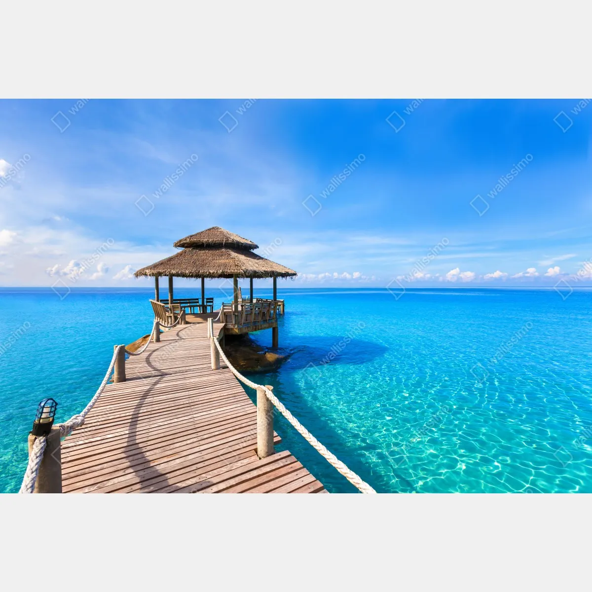 Obraz na płótnie tropikalny pomost nad turkusowym morzem – Wallissimo® Obraz na płótnie tropikalny pomost nad turkusowym morzem – Wallissimo®