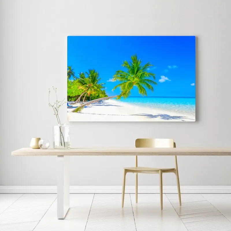 Obraz na płótnie rajska plaża na Malediwach – Wallissimo® Obraz na płótnie rajska plaża na Malediwach – Wallissimo®