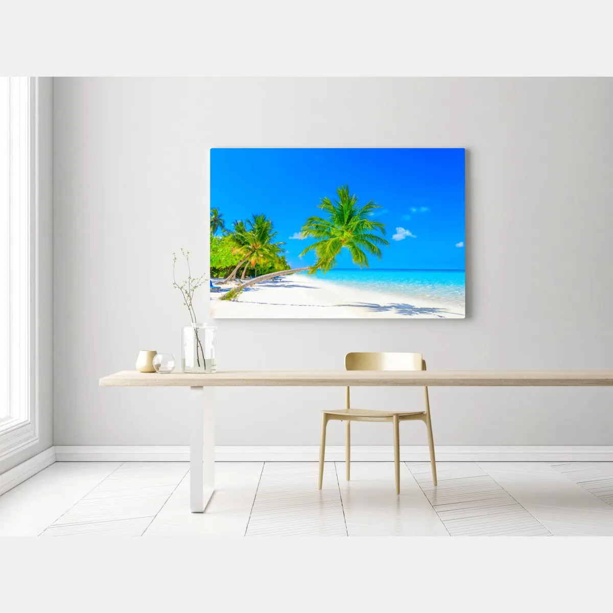 Obraz na płótnie rajska plaża na Malediwach – Wallissimo® Obraz na płótnie rajska plaża na Malediwach – Wallissimo®