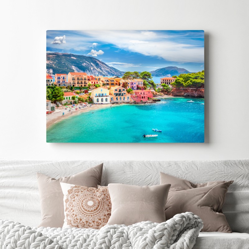 Obraz na płótnie Assos nadmorska sceneria, Kefalonia – Wallissimo® Obraz na płótnie Assos nadmorska sceneria, Kefalonia – Wallissimo®