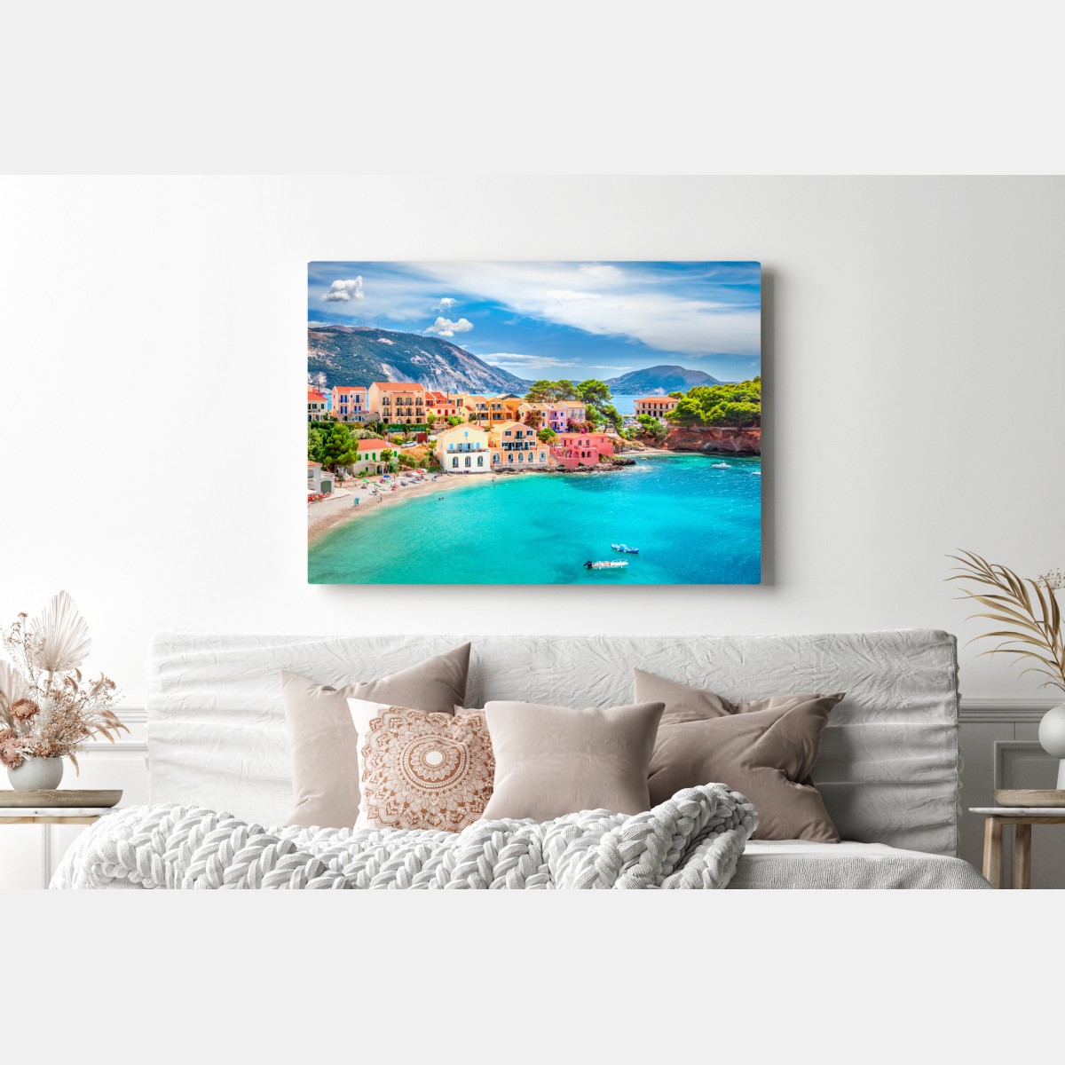 Obraz na płótnie Assos nadmorska sceneria, Kefalonia – Wallissimo® Obraz na płótnie Assos nadmorska sceneria, Kefalonia – Wallissimo®