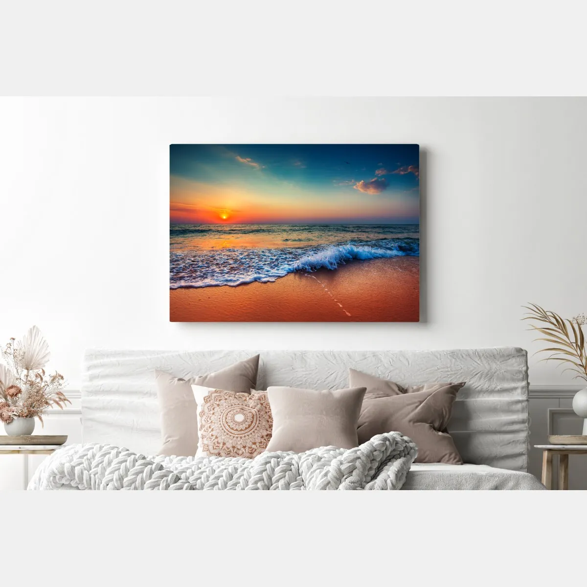 Obraz na płótnie złoty wschód słońca nad morzem – Wallissimo® Obraz na płótnie złoty wschód słońca nad morzem – Wallissimo®