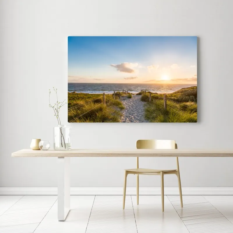 Obraz na płótnie słoneczna ścieżka na plażę nad oceanem – Wallissimo® Obraz na płótnie słoneczna ścieżka na plażę nad oceanem – Wallissimo®