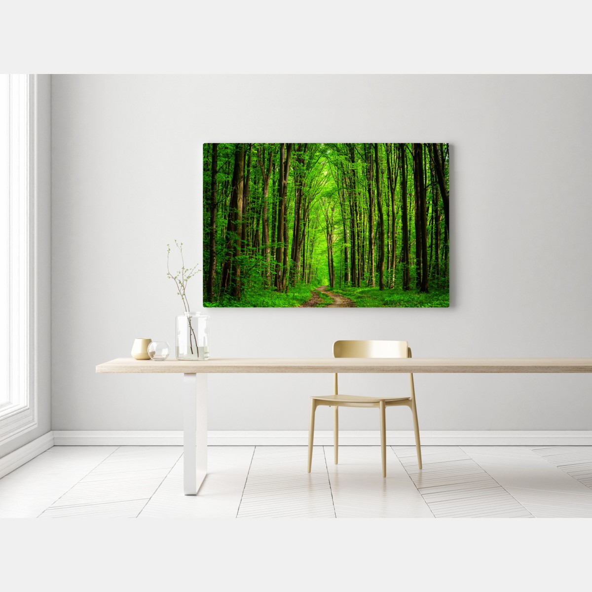 Obraz na płótnie bujna zielona leśna ścieżka – Wallissimo® Obraz na płótnie bujna zielona leśna ścieżka – Wallissimo®