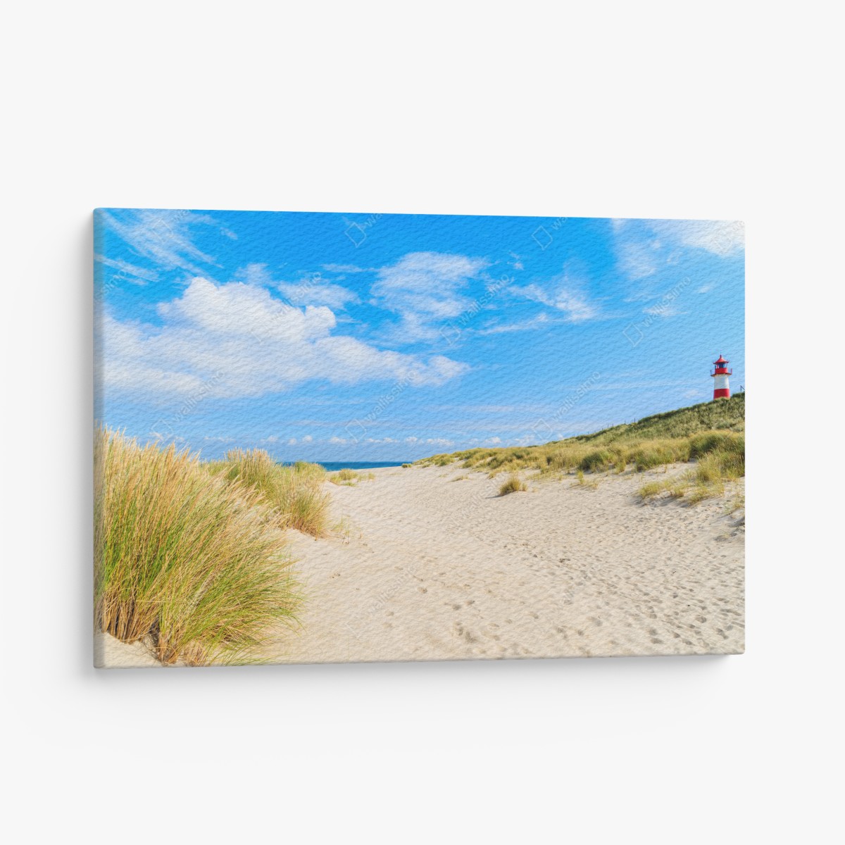 Canvas print serene Sylt dunes with lighthouse