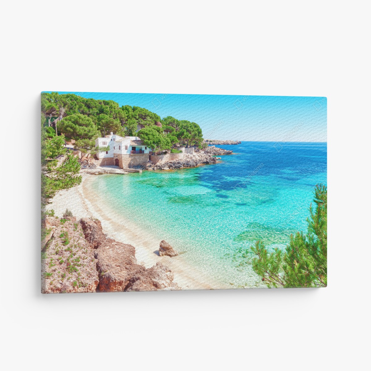 Canvas print tranquil Mediterranean cove with turquoise waters