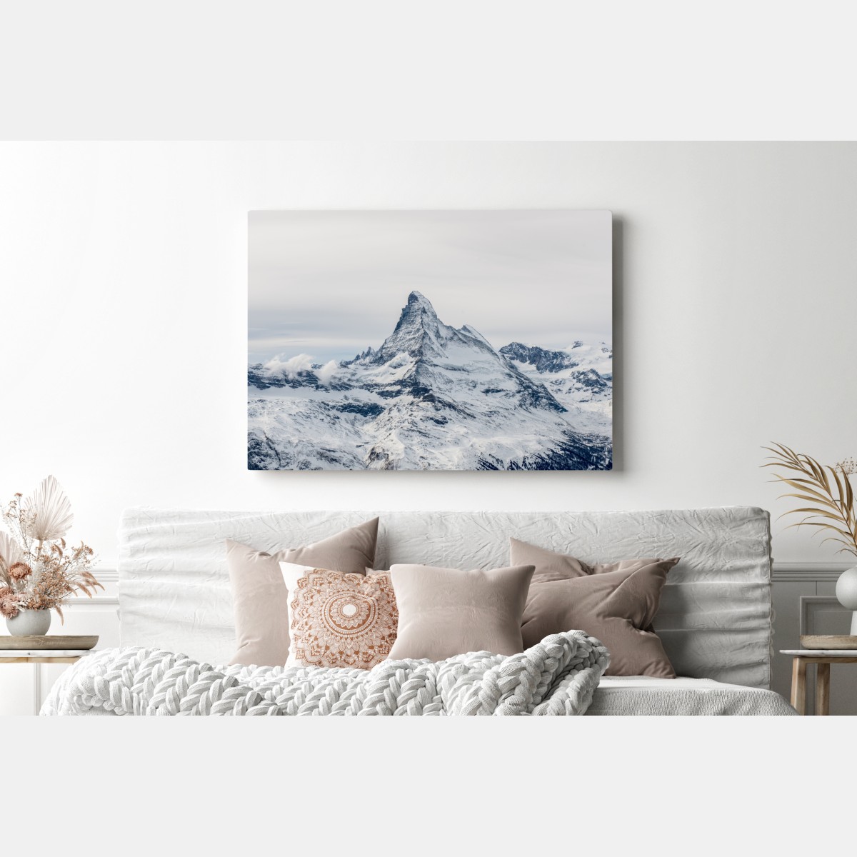 Obraz na płótnie majestatyczny ośnieżony szczyt górski – Wallissimo® Obraz na płótnie majestatyczny ośnieżony szczyt górski – Wallissimo®