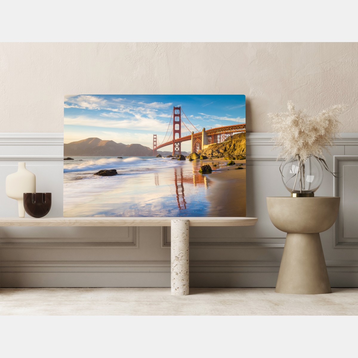 Obraz na płótnie Golden Gate o zachodzie słońca – Wallissimo® Obraz na płótnie Golden Gate o zachodzie słońca – Wallissimo®