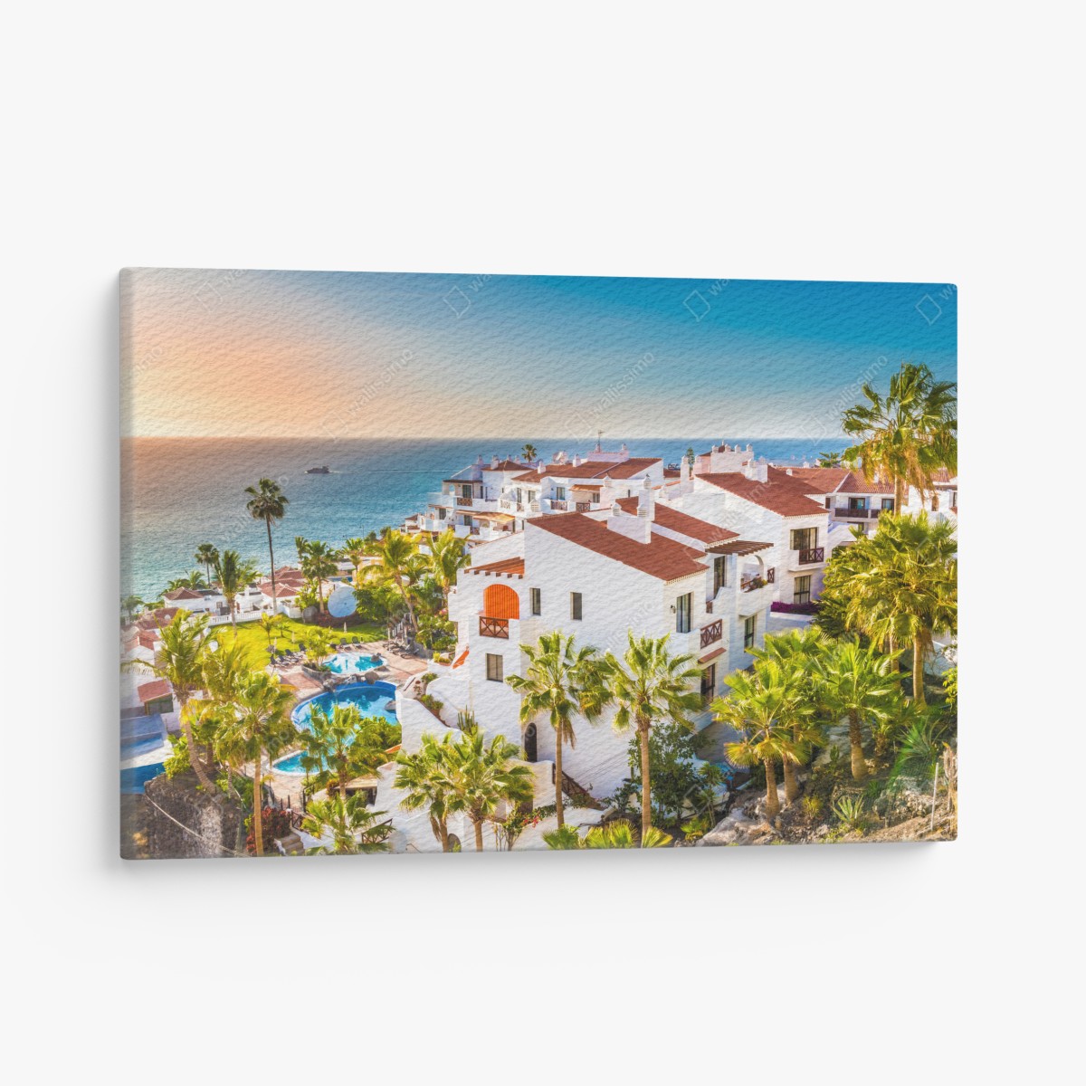 Canvas print sunset over Puerto de Santiago, Tenerife
