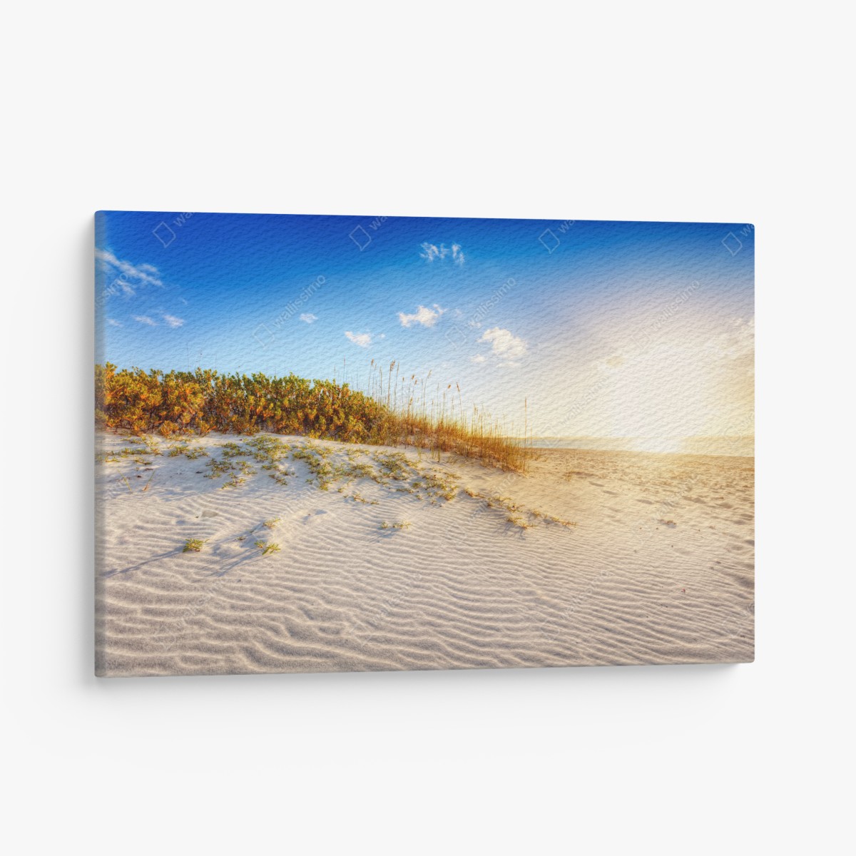 Canvas print sunset over Grace Bay sand dunes