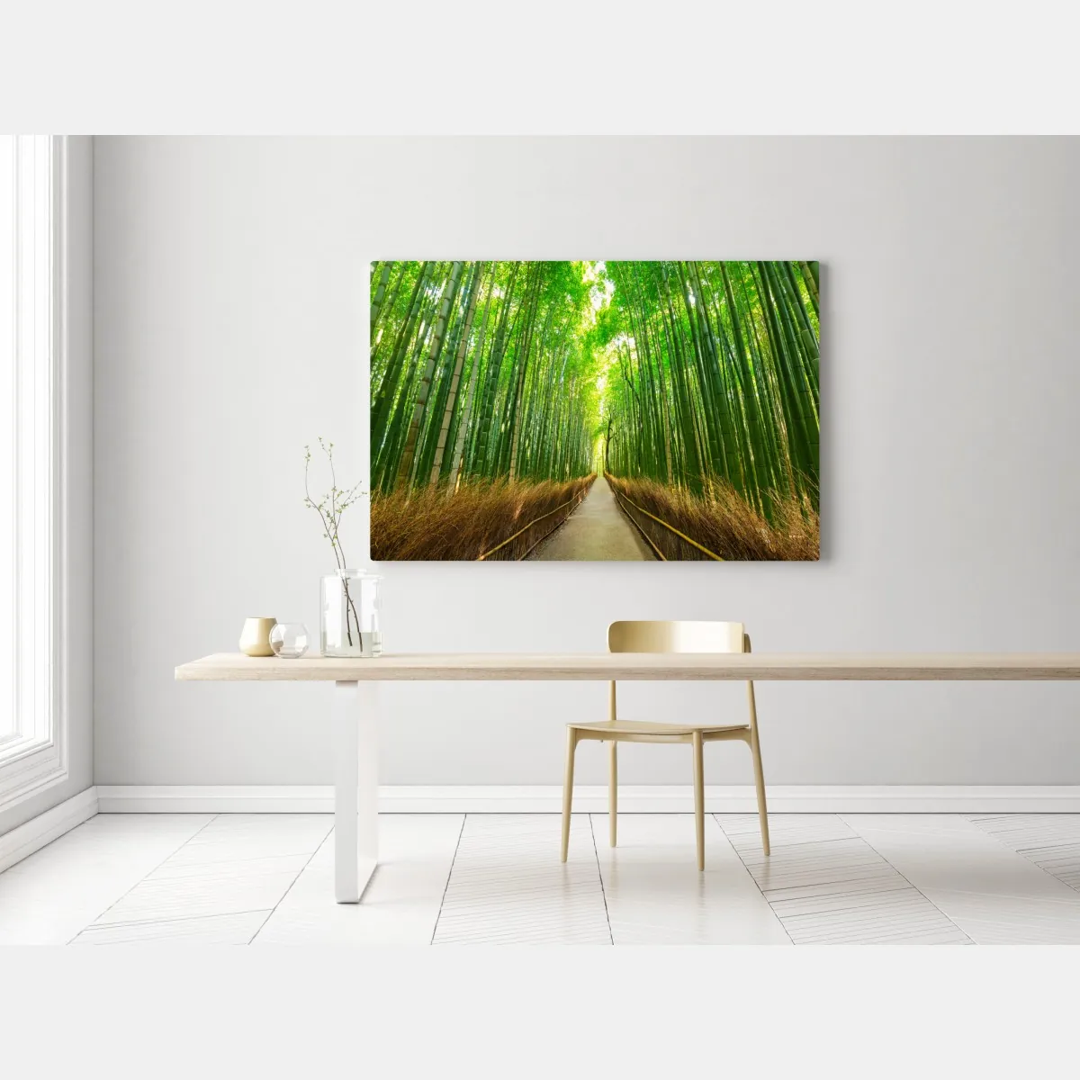 Obraz na płótnie spokojna ścieżka bambusowa w Kioto – Wallissimo® Obraz na płótnie spokojna ścieżka bambusowa w Kioto – Wallissimo®