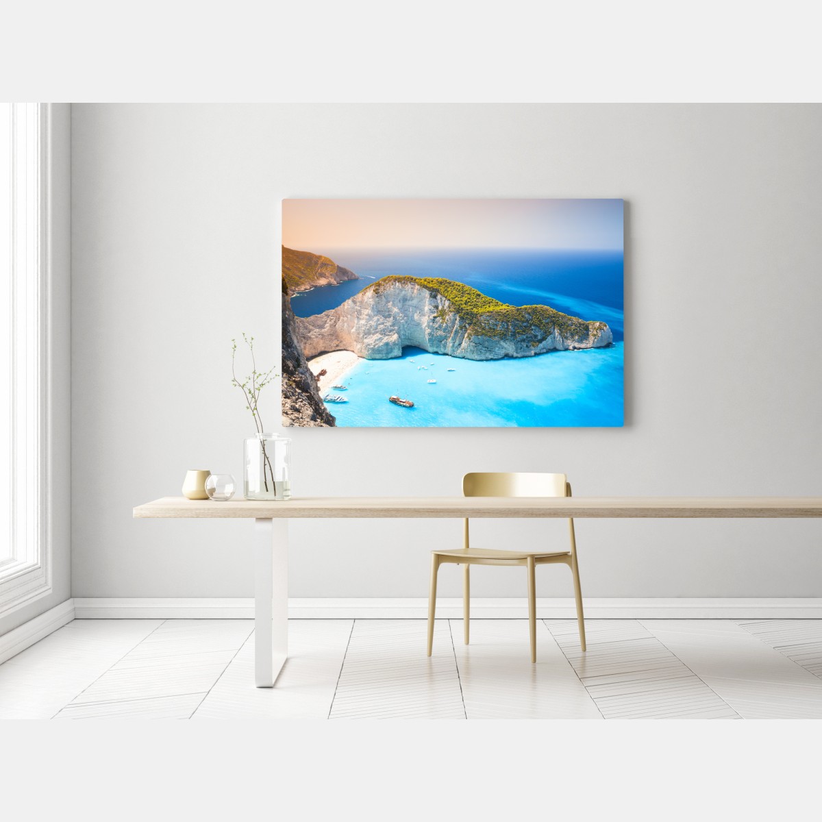 Obraz na płótnie turkusowa zatoka na plaży Navagio, Zakynthos – Wallissimo® Obraz na płótnie turkusowa zatoka na plaży Navagio, Zakynthos – Wallissimo®