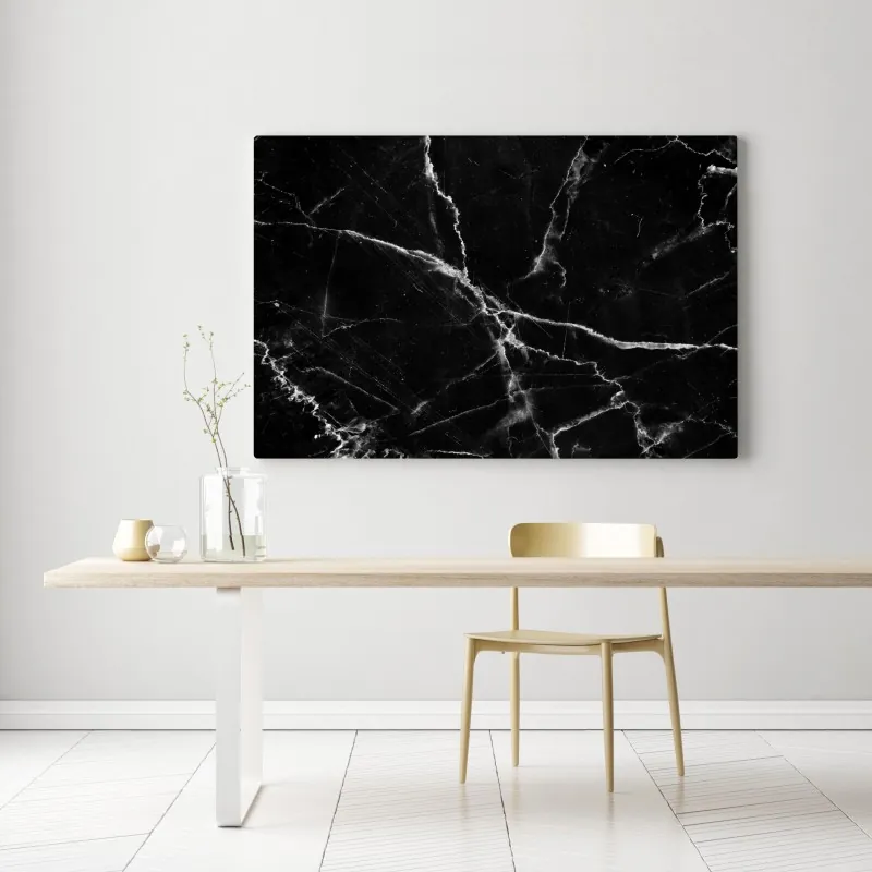 Obraz na płótnie czarny marmur z żyłami – Wallissimo® Obraz na płótnie czarny marmur z żyłami – Wallissimo®