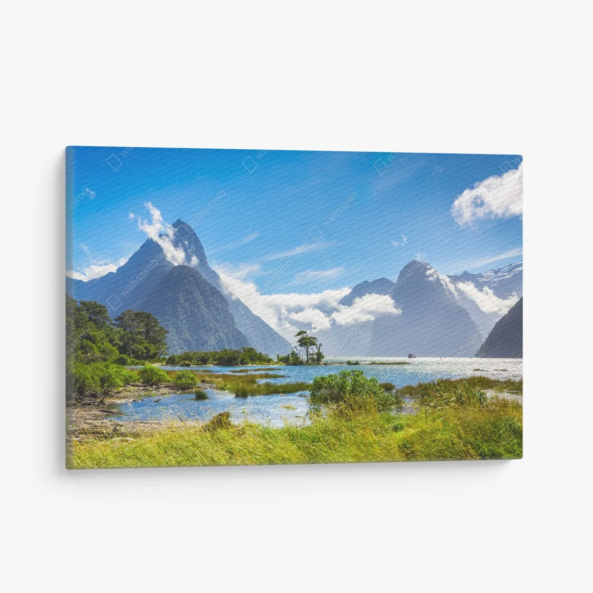 Obraz na płótnie malowniczy krajobraz górski nad fiordem – Wallissimo® Obraz na płótnie malowniczy krajobraz górski nad fiordem – Wallissimo®