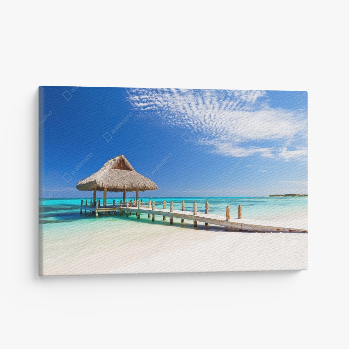 Canvas print tranquil beach pier in Cap Cana