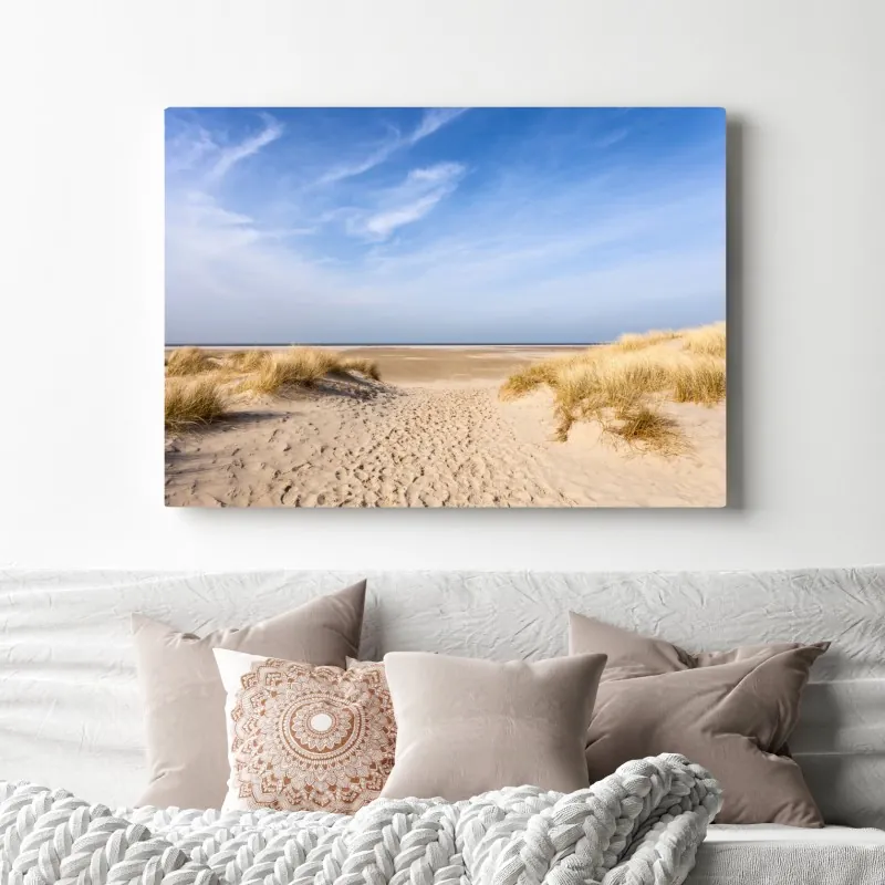 Obraz na płótnie spokojne wydmy na wybrzeżu Niemiec – Wallissimo® Obraz na płótnie spokojne wydmy na wybrzeżu Niemiec – Wallissimo®