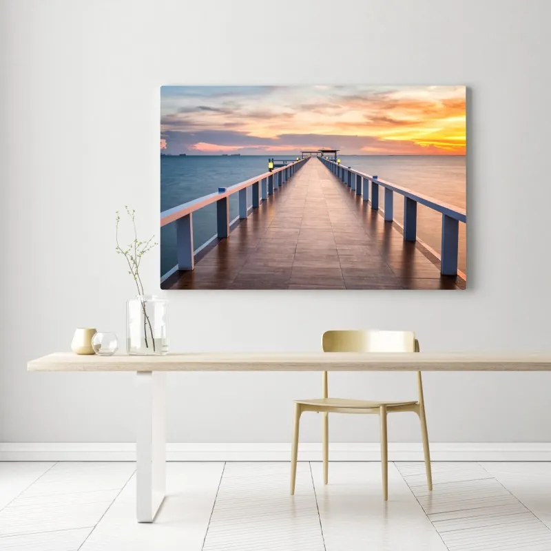 Obraz na płótnie molo o zachodzie słońca – Wallissimo® Obraz na płótnie molo o zachodzie słońca – Wallissimo®