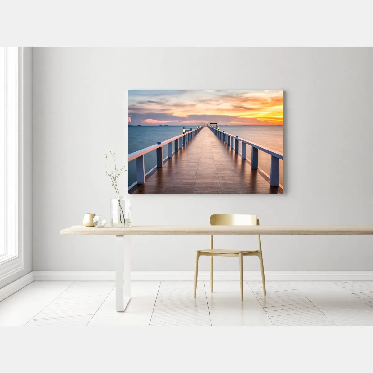 Obraz na płótnie molo o zachodzie słońca – Wallissimo® Obraz na płótnie molo o zachodzie słońca – Wallissimo®