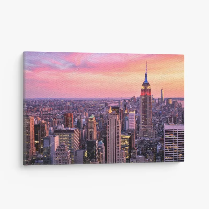 Obraz na płótnie Nowy Jork panorama miasta o zachodzie słońca