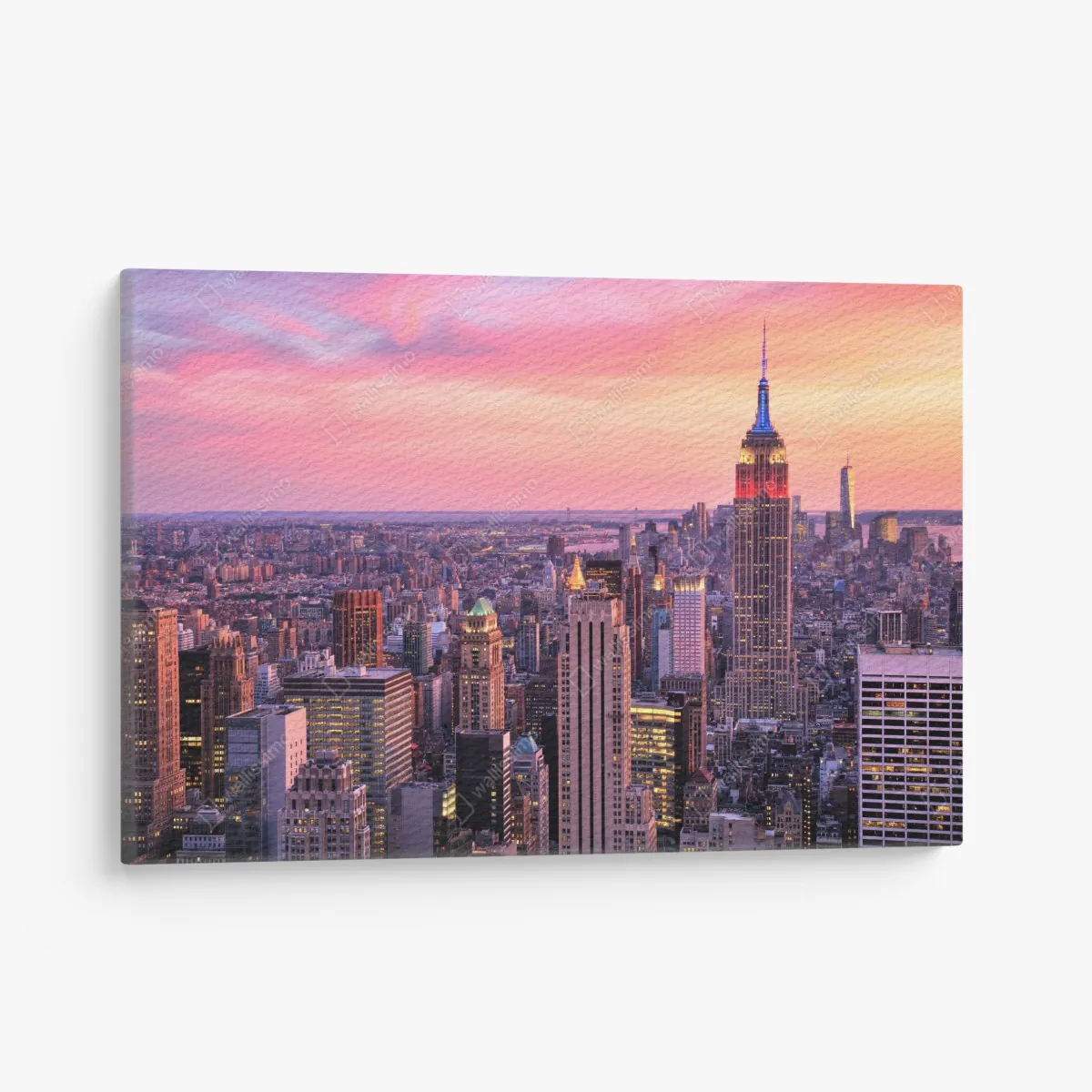 Obraz na płótnie Nowy Jork panorama miasta o zachodzie słońca – Wallissimo® Obraz na płótnie Nowy Jork panorama miasta o zachodzie słońca – Wallissimo®