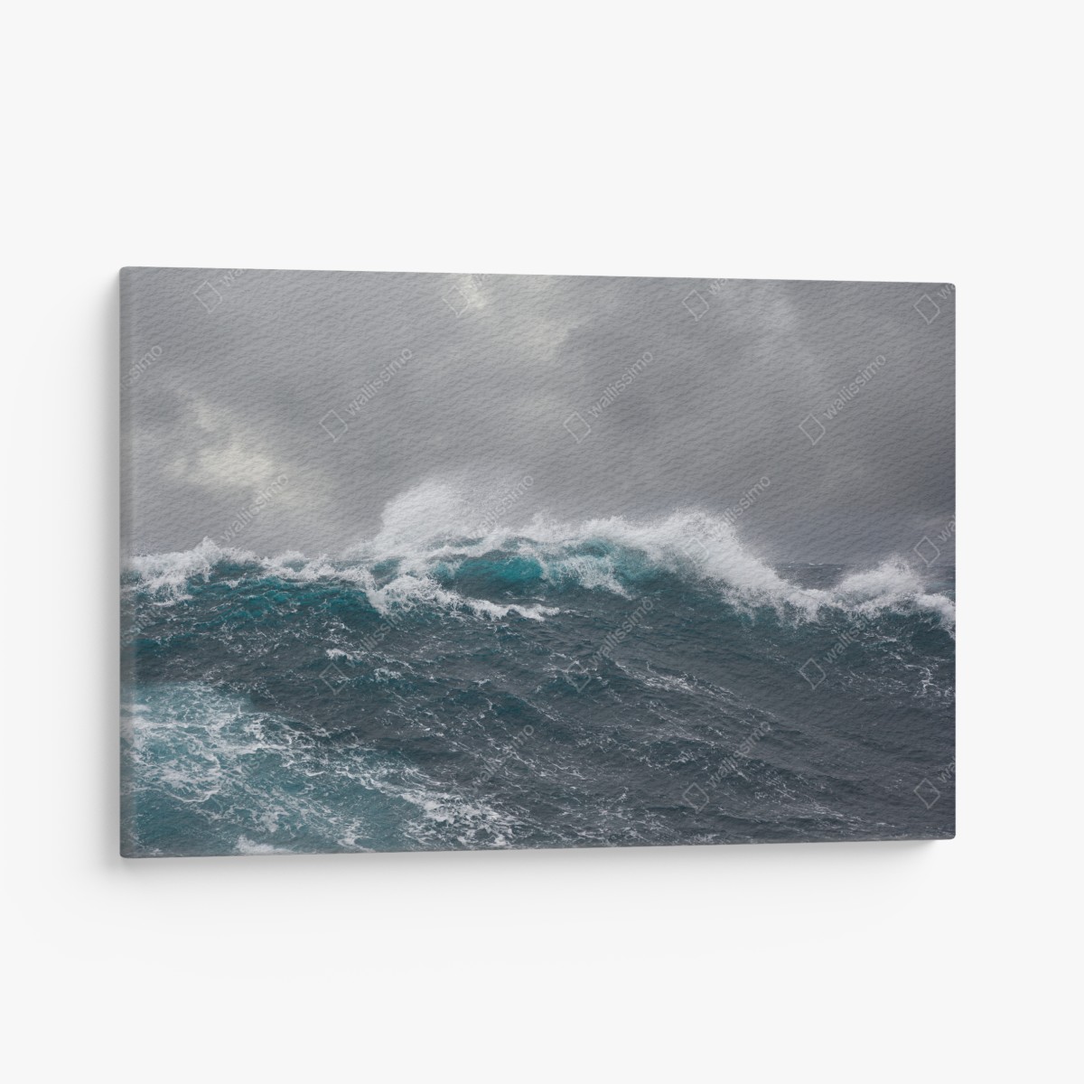 Canvas print stormy sea with crashing waves