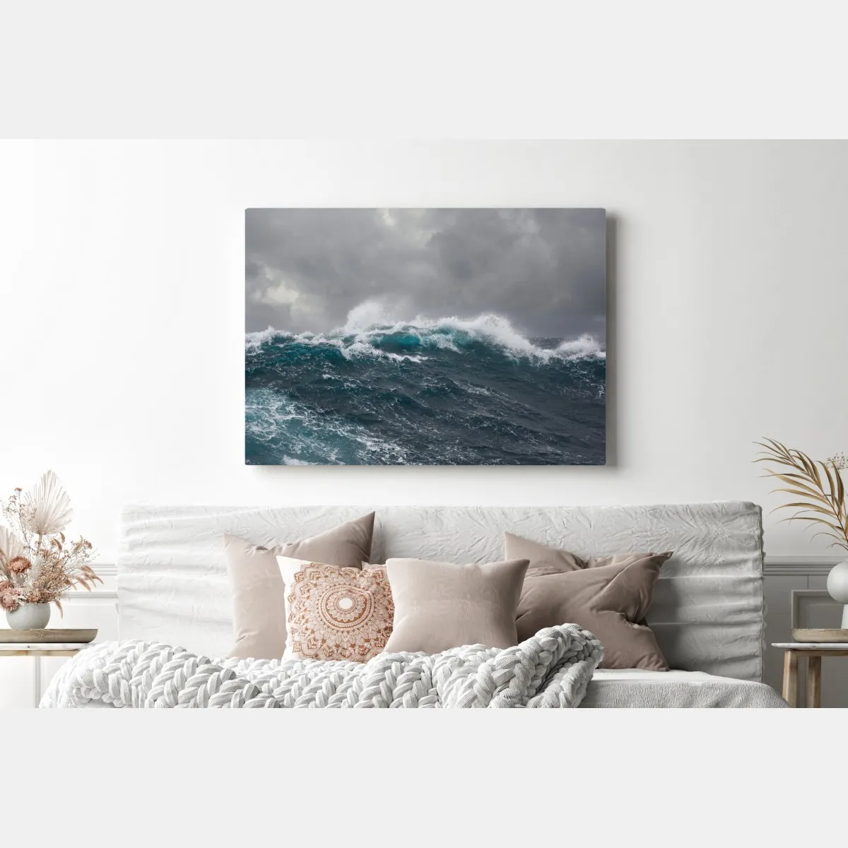 Obraz na płótnie burzliwe morze z rozbijającymi się falami – Wallissimo® Obraz na płótnie burzliwe morze z rozbijającymi się falami – Wallissimo®