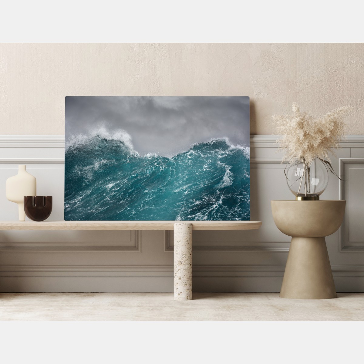 Obraz na płótnie gwałtowne turkusowe fale oceanu – Wallissimo® Obraz na płótnie gwałtowne turkusowe fale oceanu – Wallissimo®
