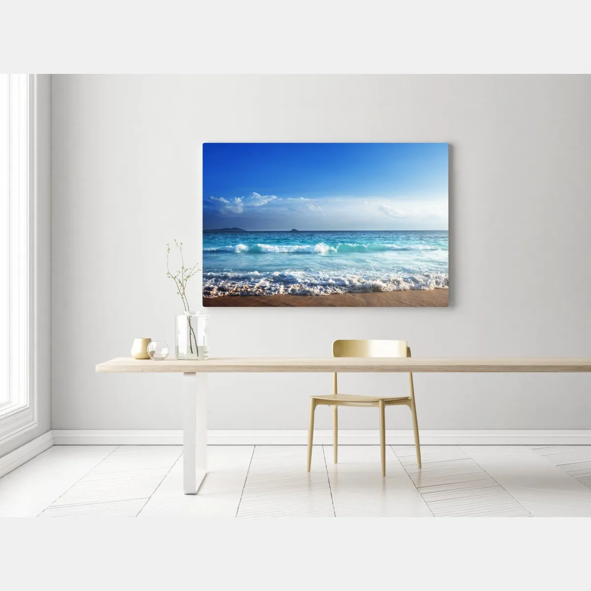 Obraz na płótnie tropikalna plaża na Seszelach o zachodzie słońca – Wallissimo® Obraz na płótnie tropikalna plaża na Seszelach o zachodzie słońca – Wallissimo®