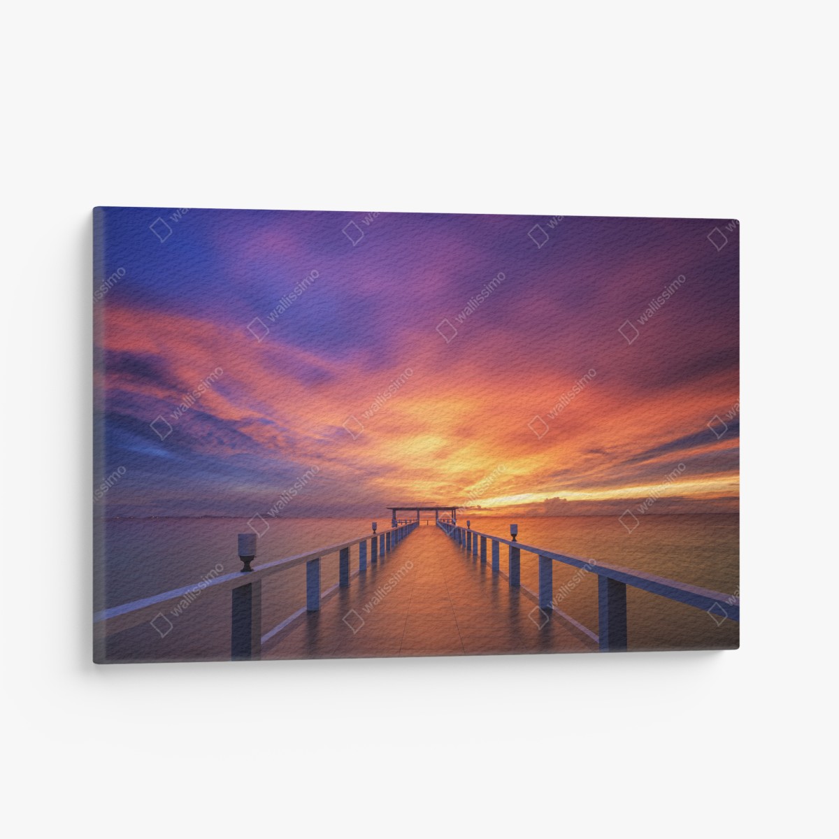 Canvas print sunset pier at island beach