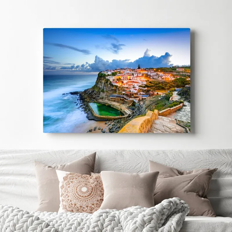 Obraz na płótnie Azenhas do Mar nadmorska wioska na klifie, Portugalia – Wallissimo® Obraz na płótnie Azenhas do Mar nadmorska wioska na klifie, Portugalia – Wallissimo®