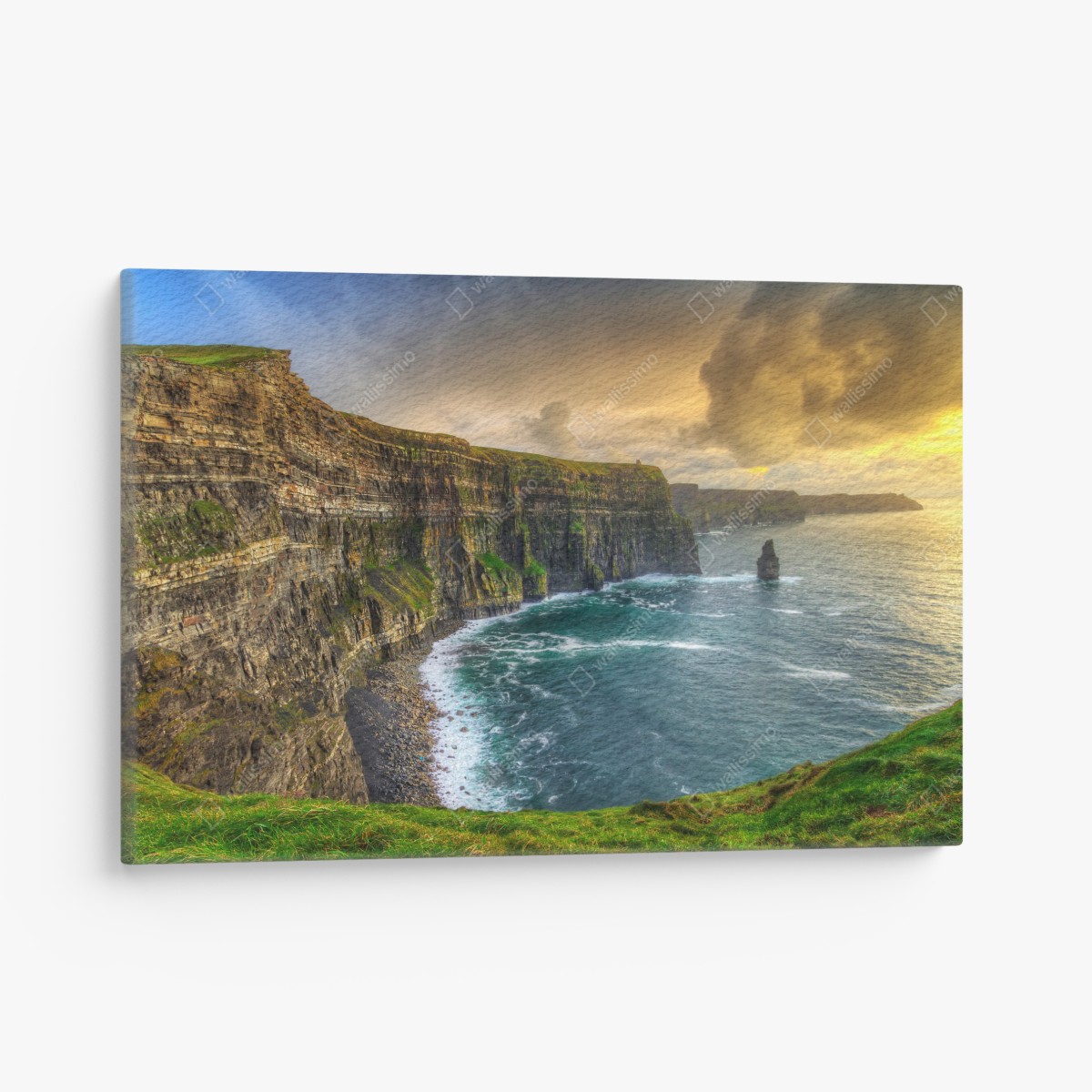 Canvas print dramatic coastal cliffs at sunset