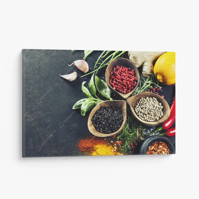 Obraz na płótnie żywe przyprawy i świeże zioła