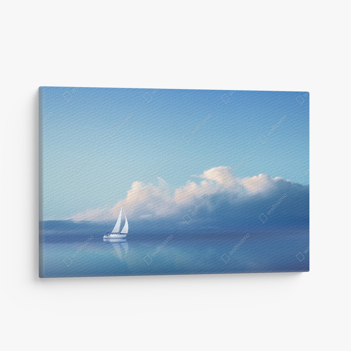 Canvas print sailboat on calm blue sea