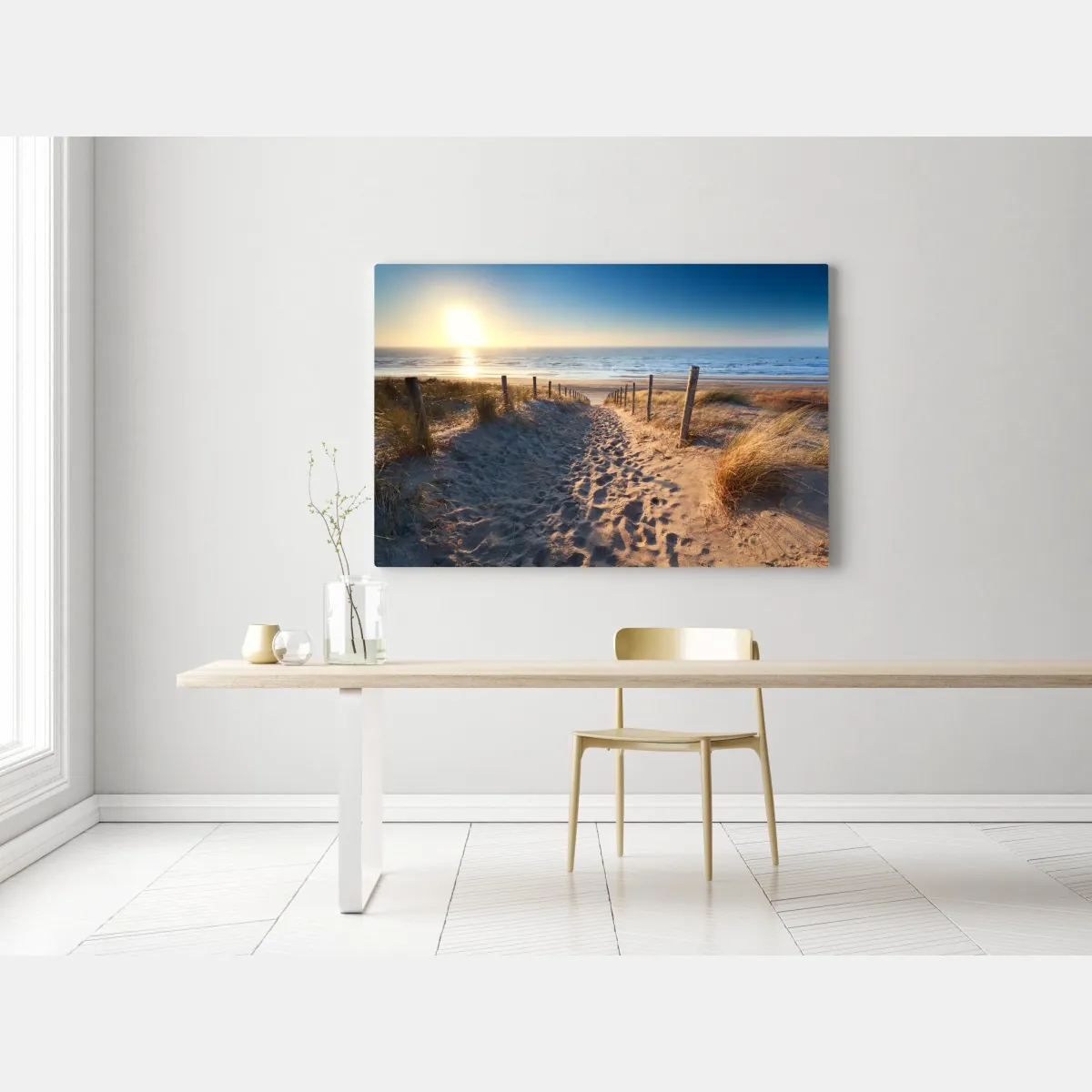 Obraz na płótnie ścieżka na plażę o zachodzie słońca w Zandvoort – Wallissimo® Obraz na płótnie ścieżka na plażę o zachodzie słońca w Zandvoort – Wallissimo®