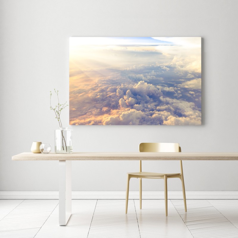 Obraz na płótnie słoneczne chmury nad horyzontem – Wallissimo® Obraz na płótnie słoneczne chmury nad horyzontem – Wallissimo®