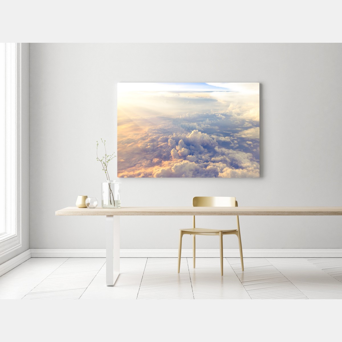 Obraz na płótnie słoneczne chmury nad horyzontem – Wallissimo® Obraz na płótnie słoneczne chmury nad horyzontem – Wallissimo®