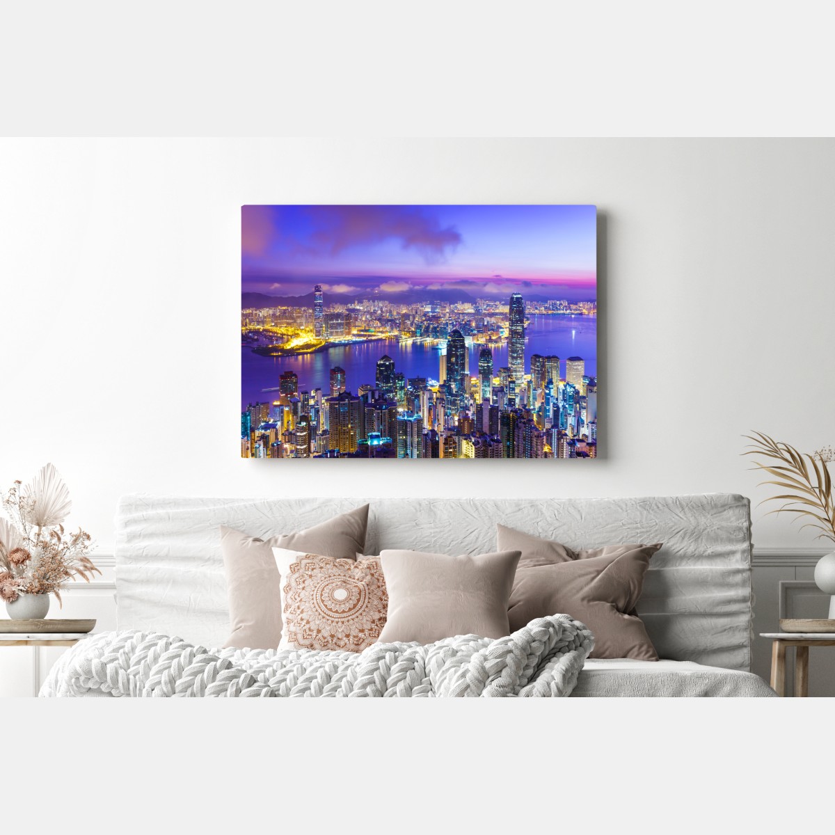 Obraz na płótnie Hong Kong panorama o świcie – Wallissimo® Obraz na płótnie Hong Kong panorama o świcie – Wallissimo®