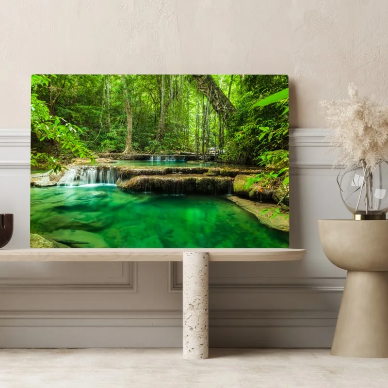 Obraz na płótnie spokojne turkusowe baseny przy wodospadzie Erawan
