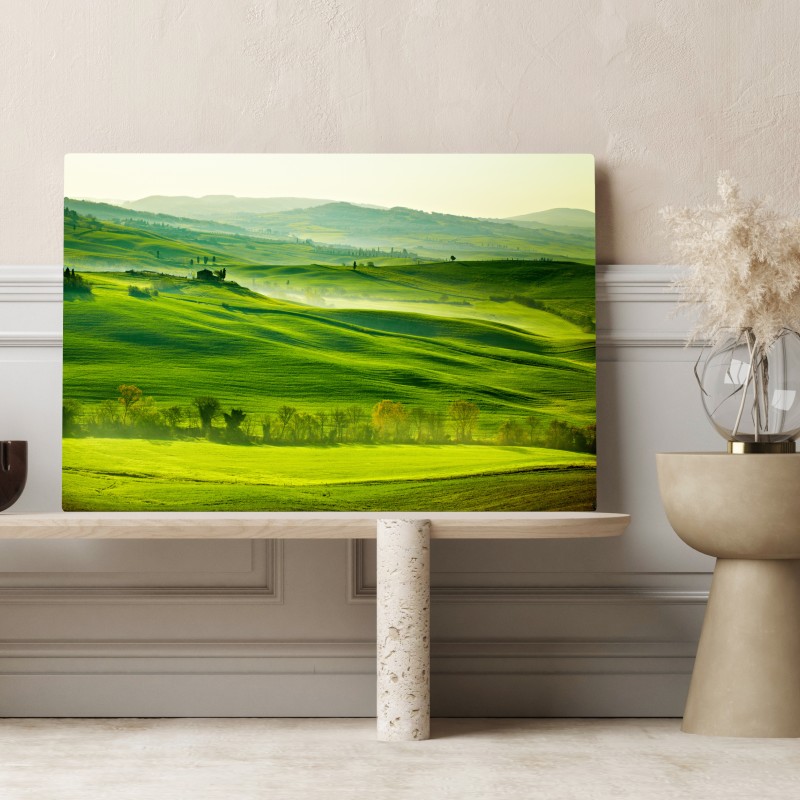 Obraz na płótnie słoneczne falujące wzgórza Toskanii – Wallissimo® Obraz na płótnie słoneczne falujące wzgórza Toskanii – Wallissimo®