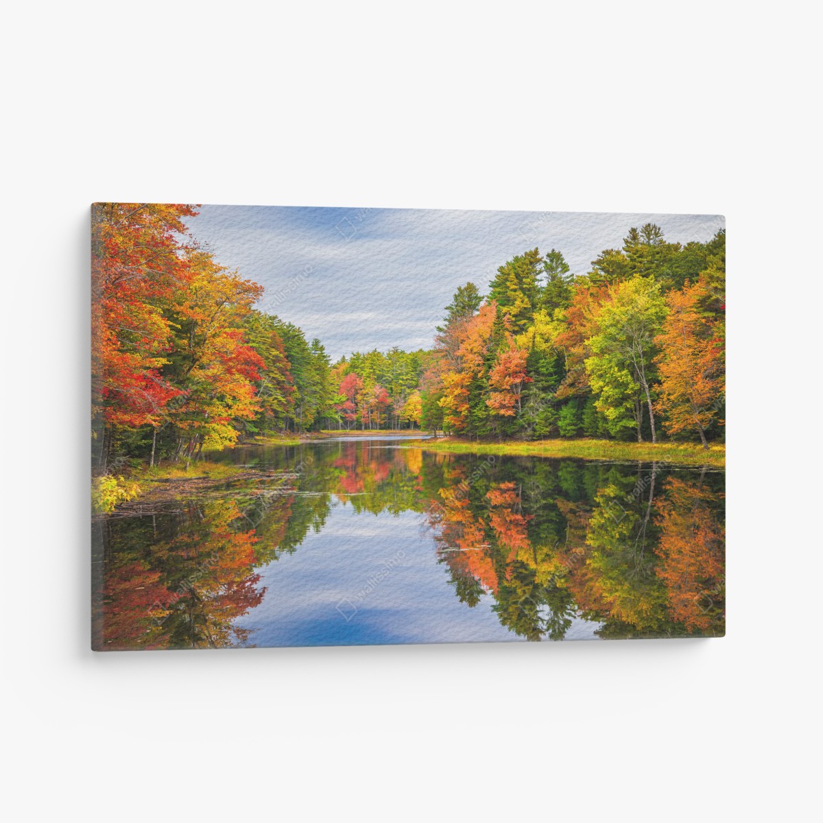 Canvas print autumn reflections in New England